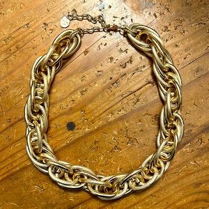 RJ GRAZIANO thick, gold, choker style necklace